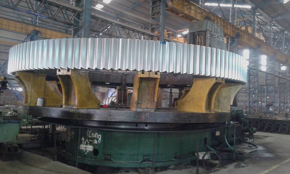 Kiln girth gear manufacturing in India by OP Engineering Group for rotary kiln cement and sponge iron plant