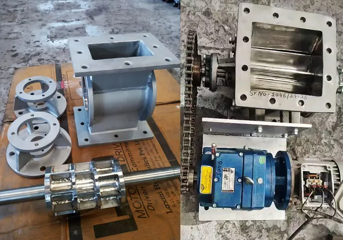 Air Lock Feeder Drive System Motor Gearbox Chain Drive by OP Engineering Group
